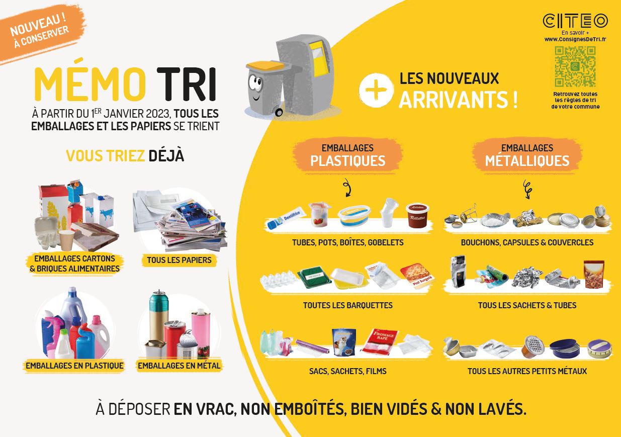 Consignes de tri : le tri de vos emballages se simplifie - Ville d’Avon